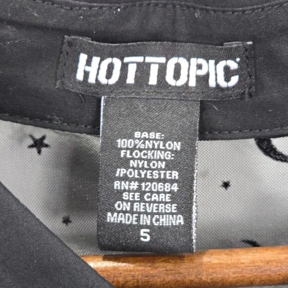 Hot Topic Mini Dress 5 Black Sheer Mesh Celestial Cosmic Witchy Goth Holiday - Picture 2 of 10